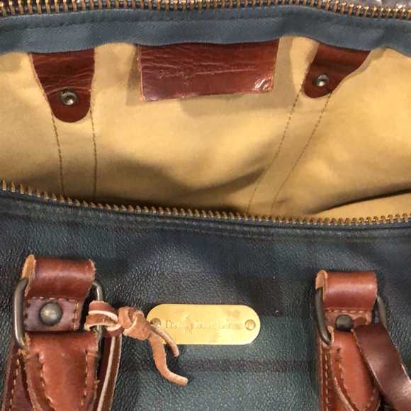 KRALPH LAUREN Black Watch Plaid Speedy Boston Travel Vacation Camp Shoulder Bag - Picture 15 of 17